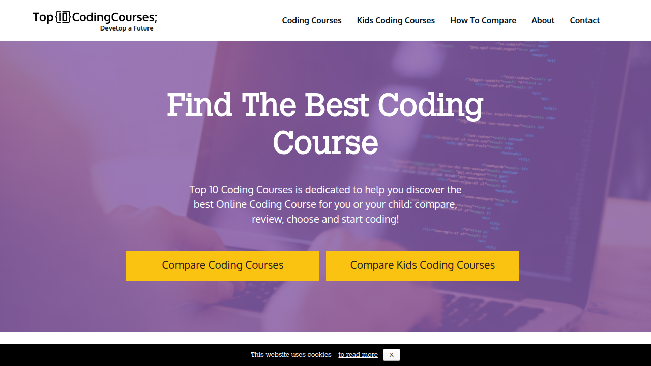 Top10codingcourses.com facilitates side-by-side comparison of various kids' coding programs to aid decision-making.