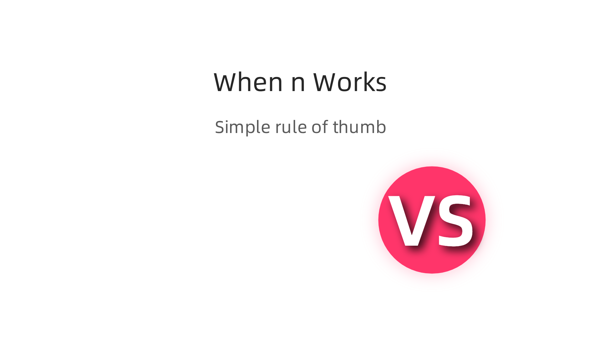 Infographic providing a decision guide for using 'n' based on code context and complexity.