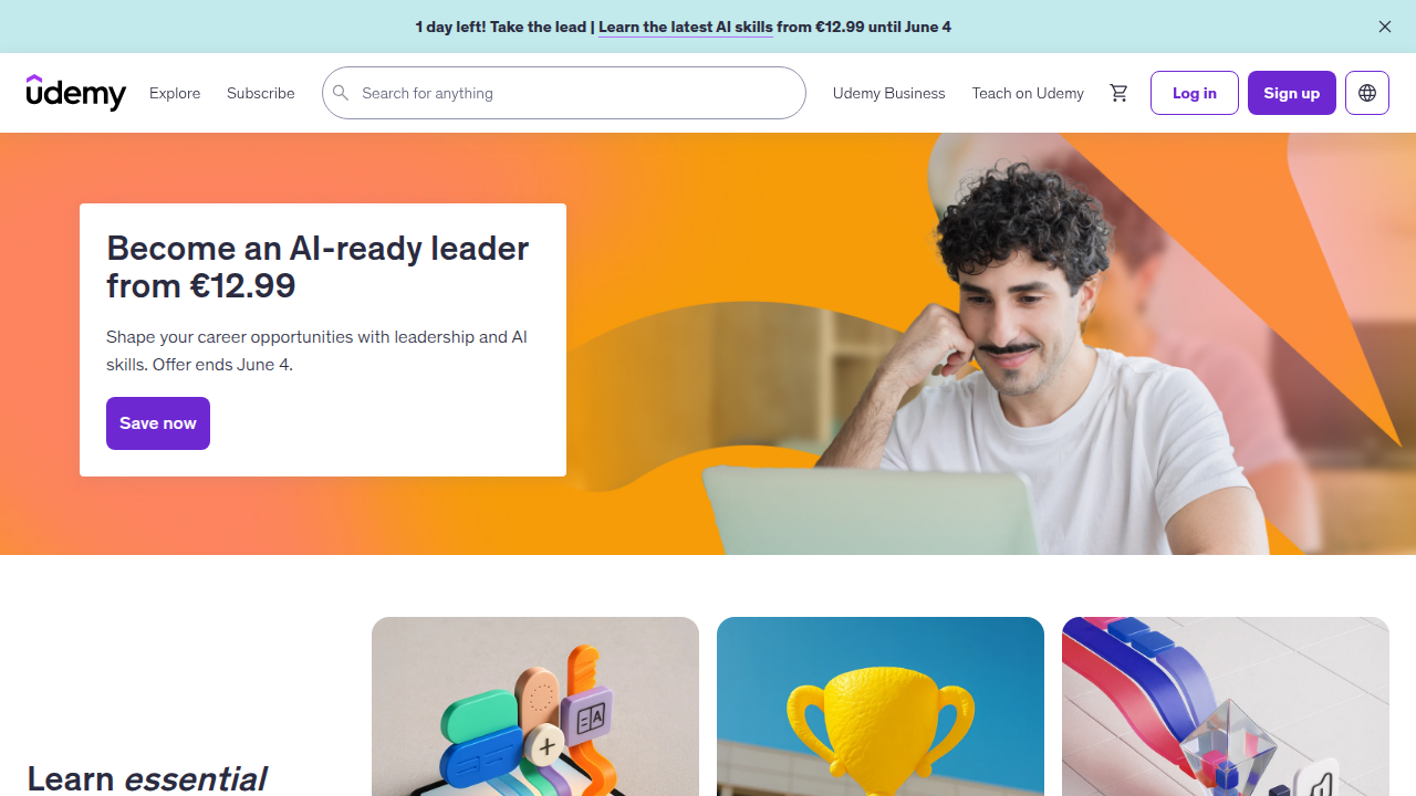 Udemy provides a vast marketplace of online courses, often offering affordable options for web development training and skill acquisition.
