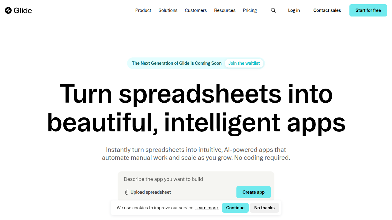 Discover how Glide Apps helps create mobile applications from spreadsheets quickly.