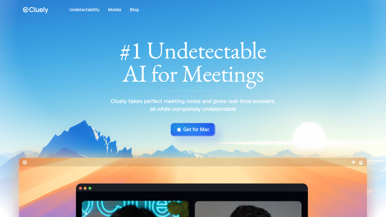 The homepage of Cluely AI, a company likely providing AI coding assistant solutions referenced in the article.