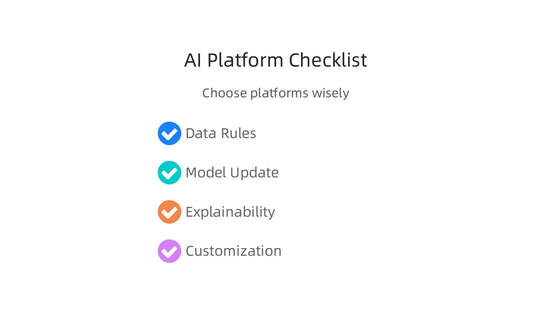 A checklist to guide businesses in wisely choosing AI capabilities within SaaS platforms.