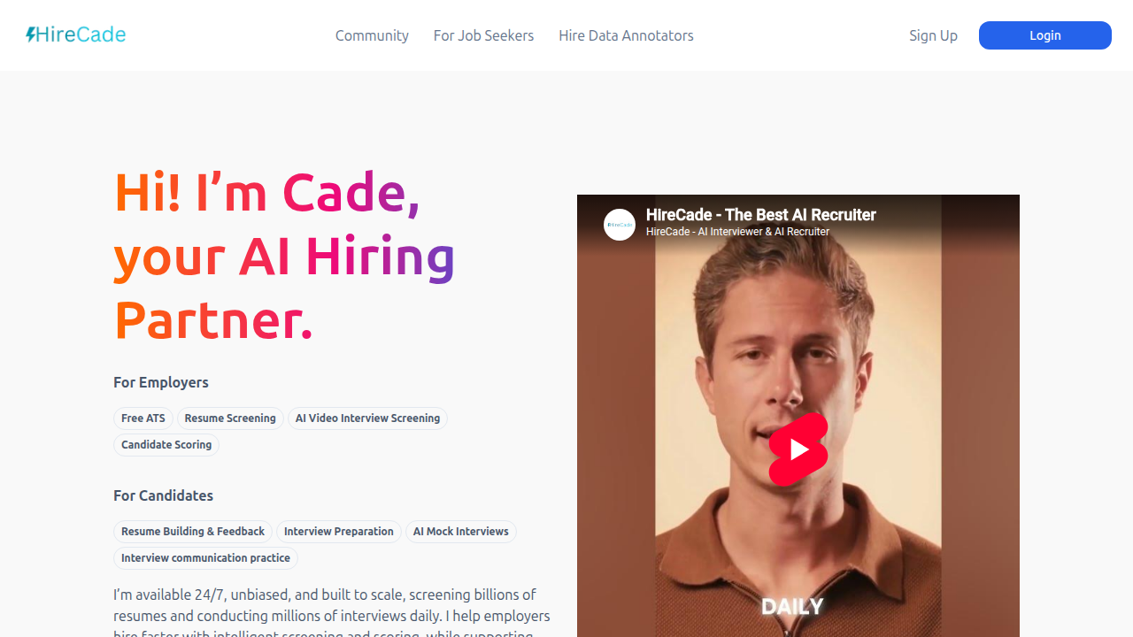 Screenshot of Hirecade's website, which offers insights into engineering levels and salaries at major tech companies like Microsoft.