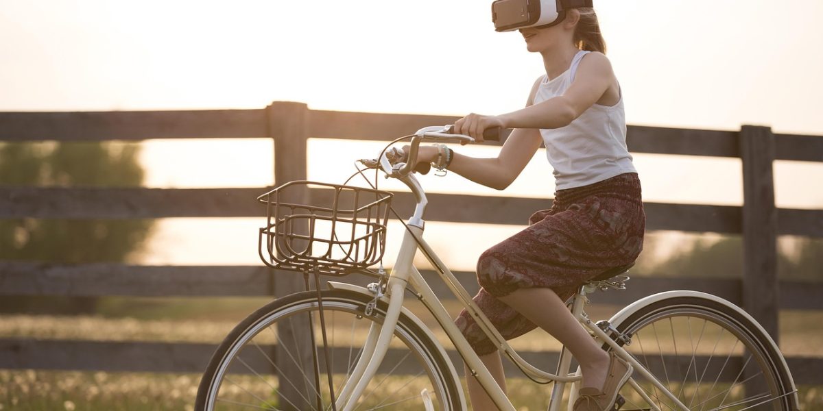 A person enjoys a virtual reality experience with a sense of comfort and ease.