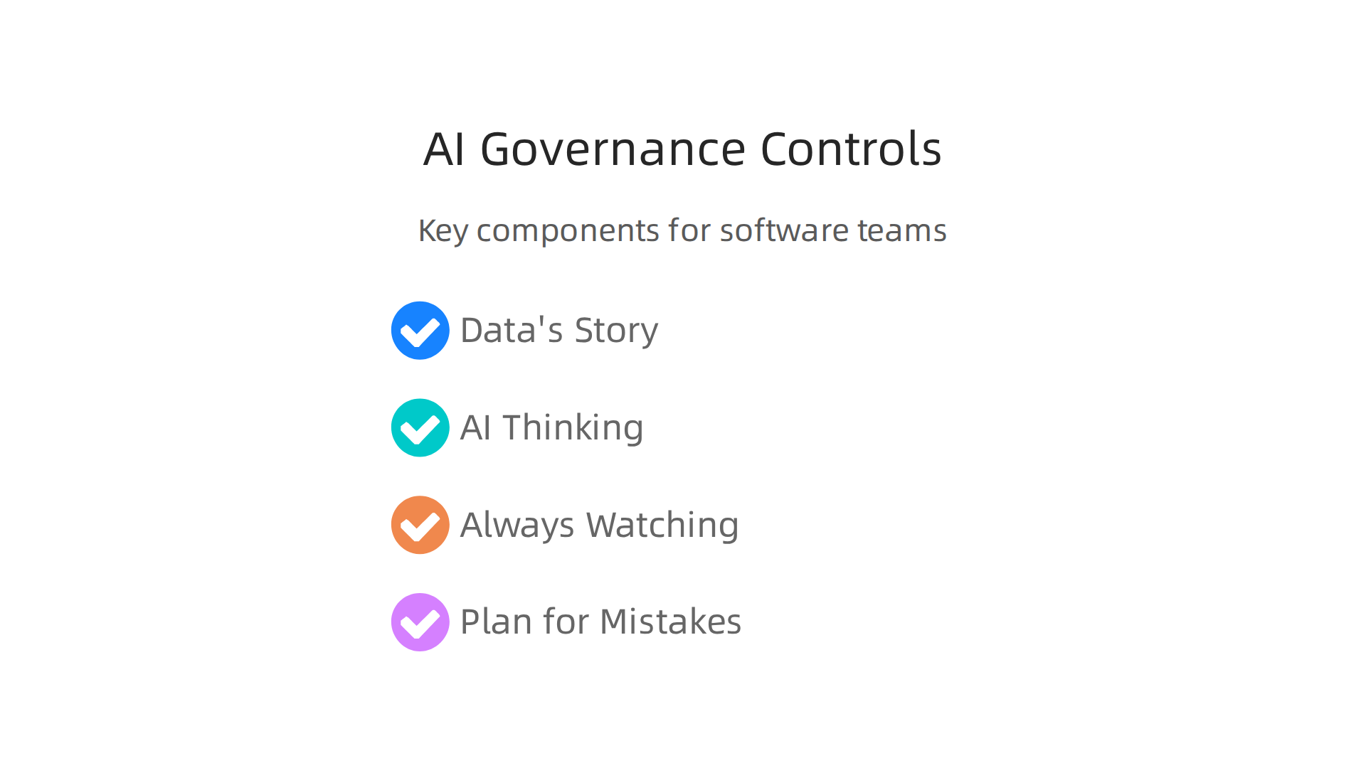 Key components of AI governance controls essential for software teams to ensure responsible AI use.