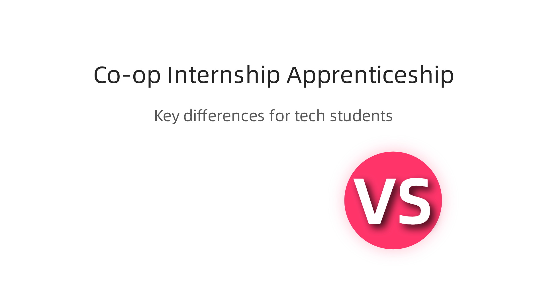 A visual comparison highlighting the key differences between co-op programs, internships, and apprenticeships in tech.